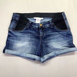 Liz Lange Maternity Denim Shorts Womens Size S Midi Medium Wash
